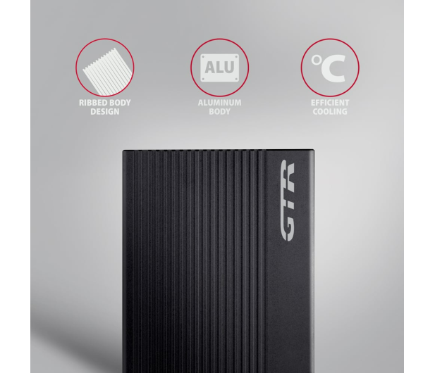 Axagon EE25-GTR, USB-C 10Gbps - SATA 6G 2.5" RIBBED box, czarny - 1353413 - zdjęcie 4